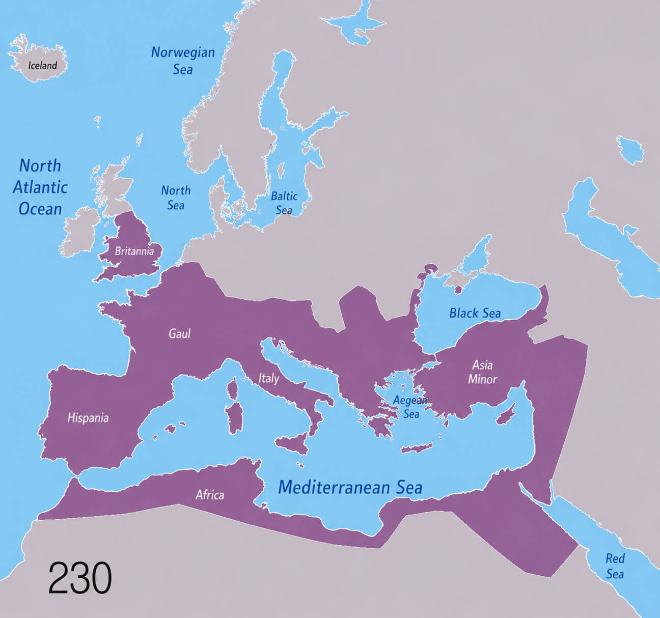 Ancient Roman Empire map 230