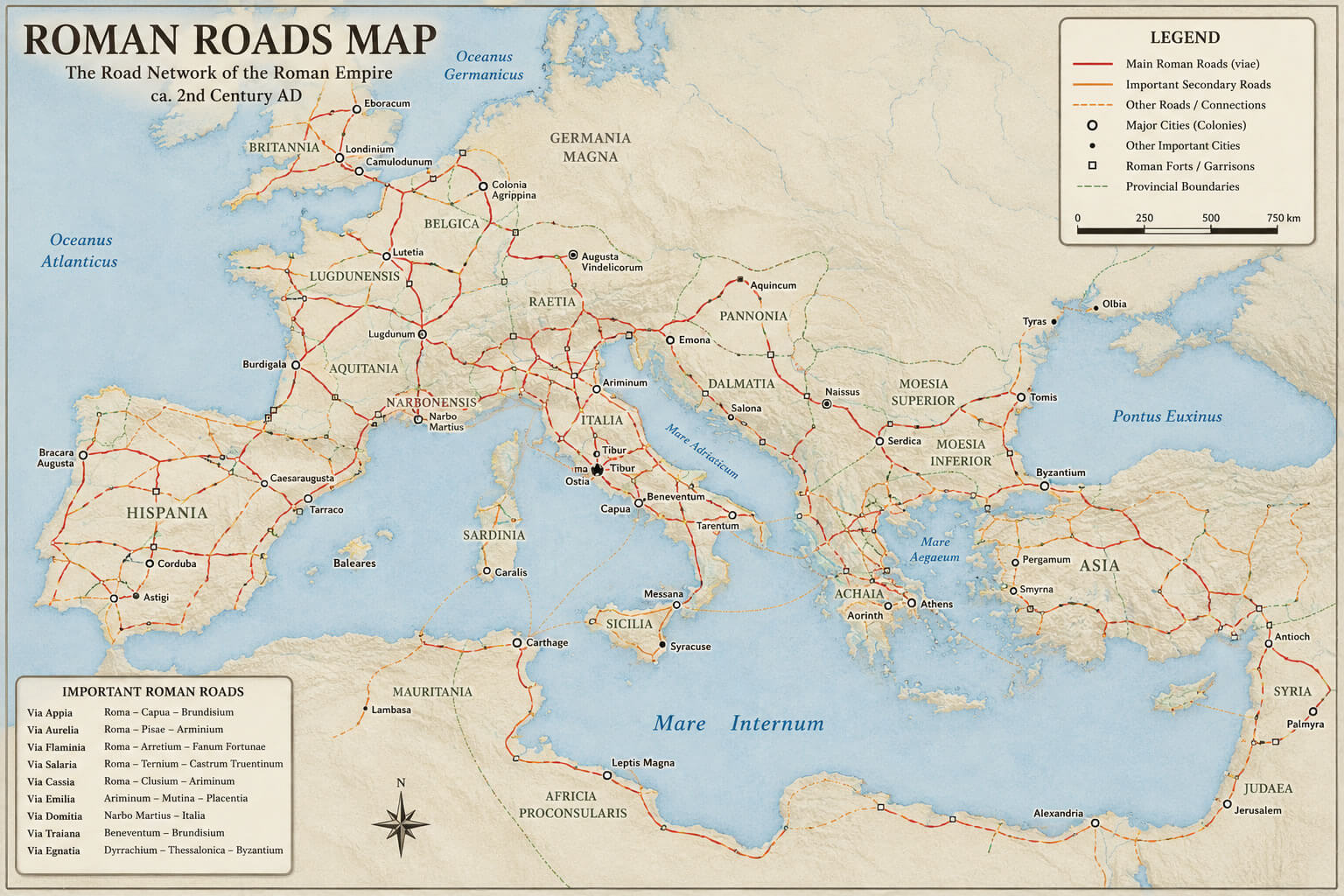 Roman Roads Map