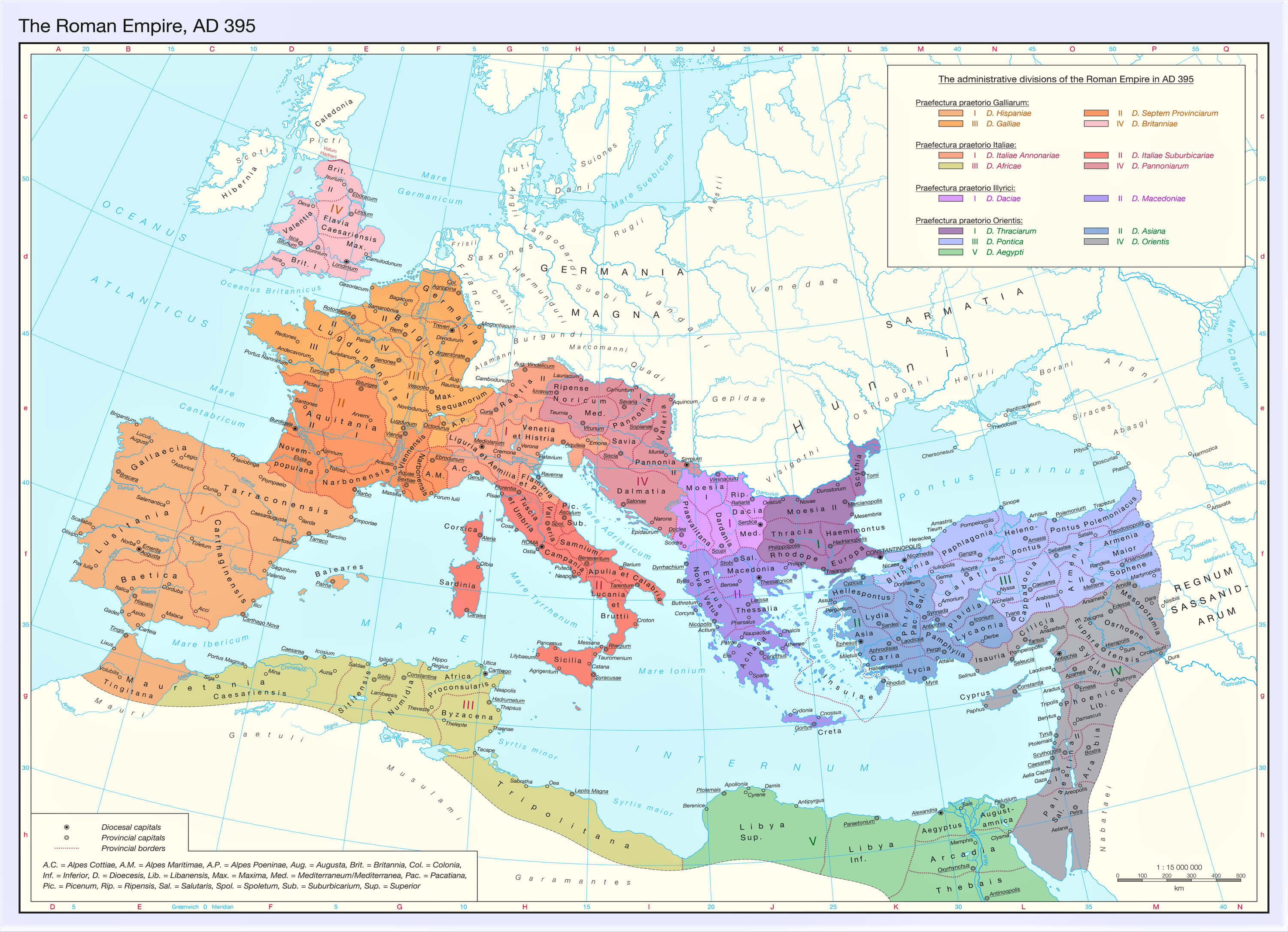 The Roman Empire map AD 395