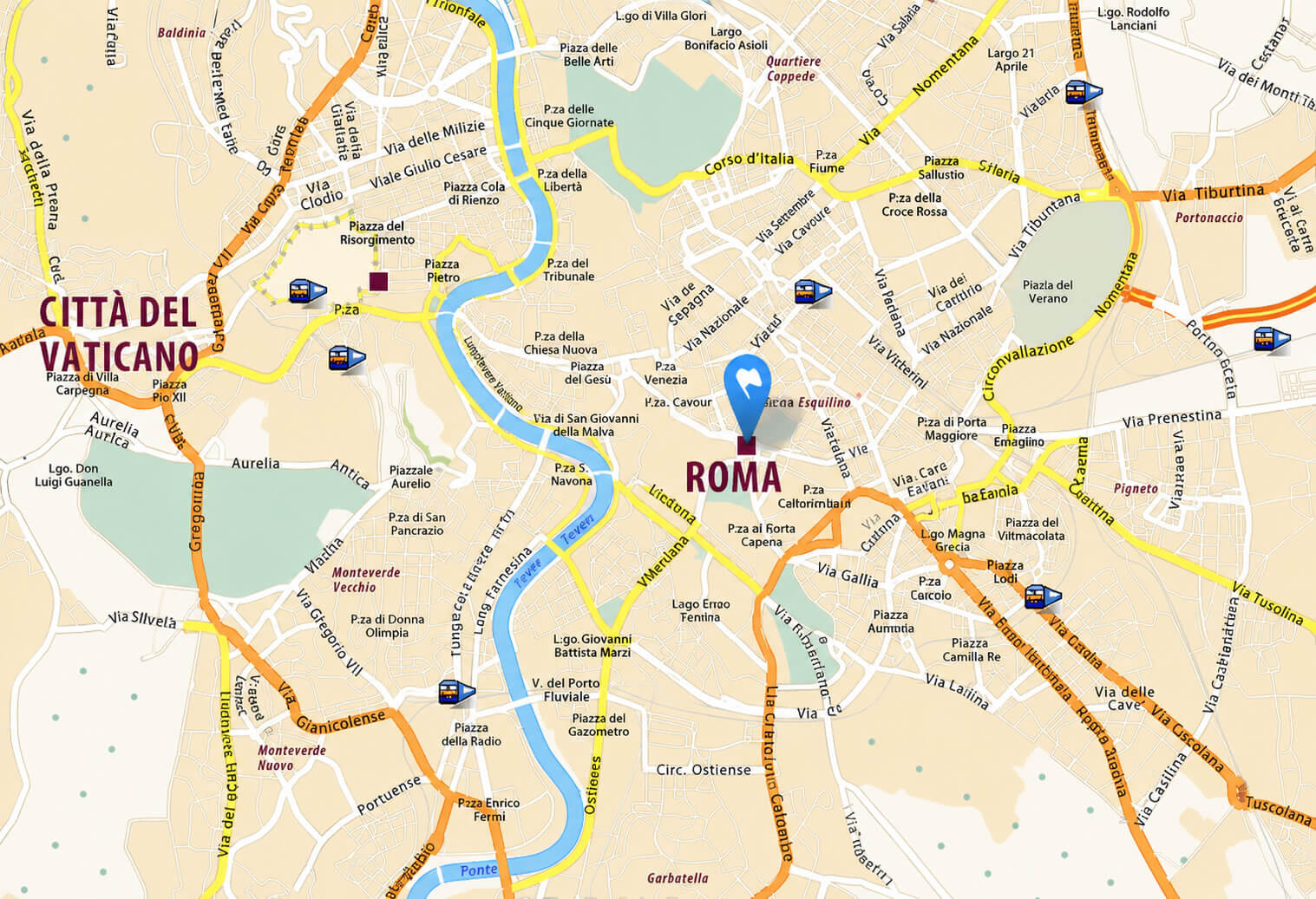Rome downtown map