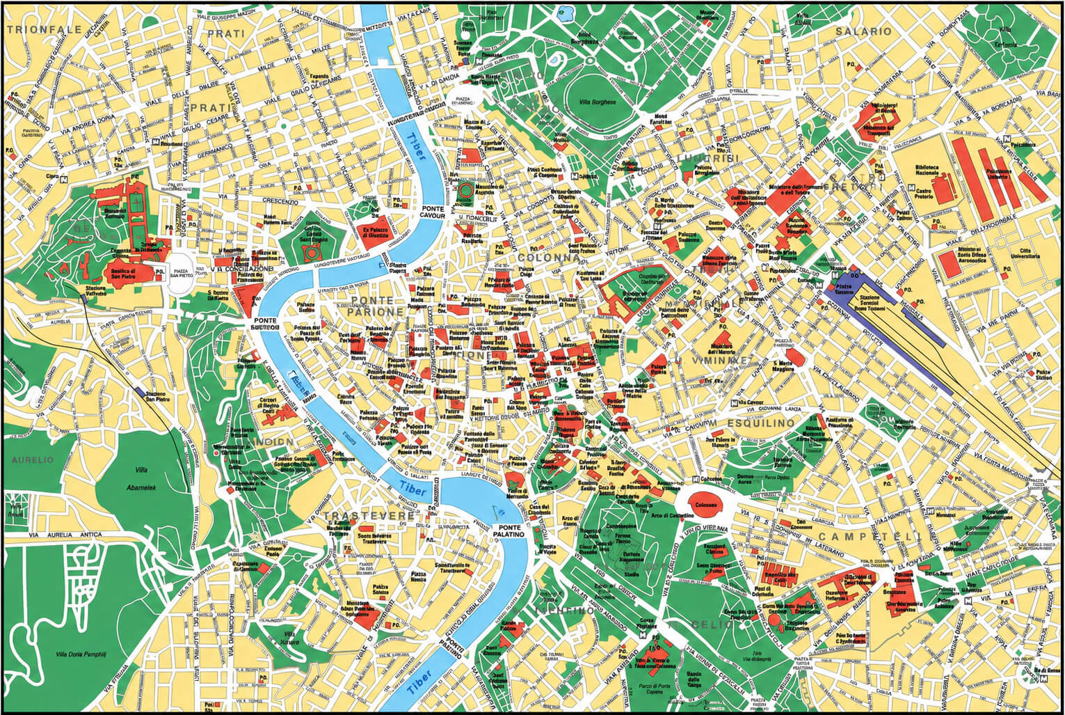 Rome landmarks map