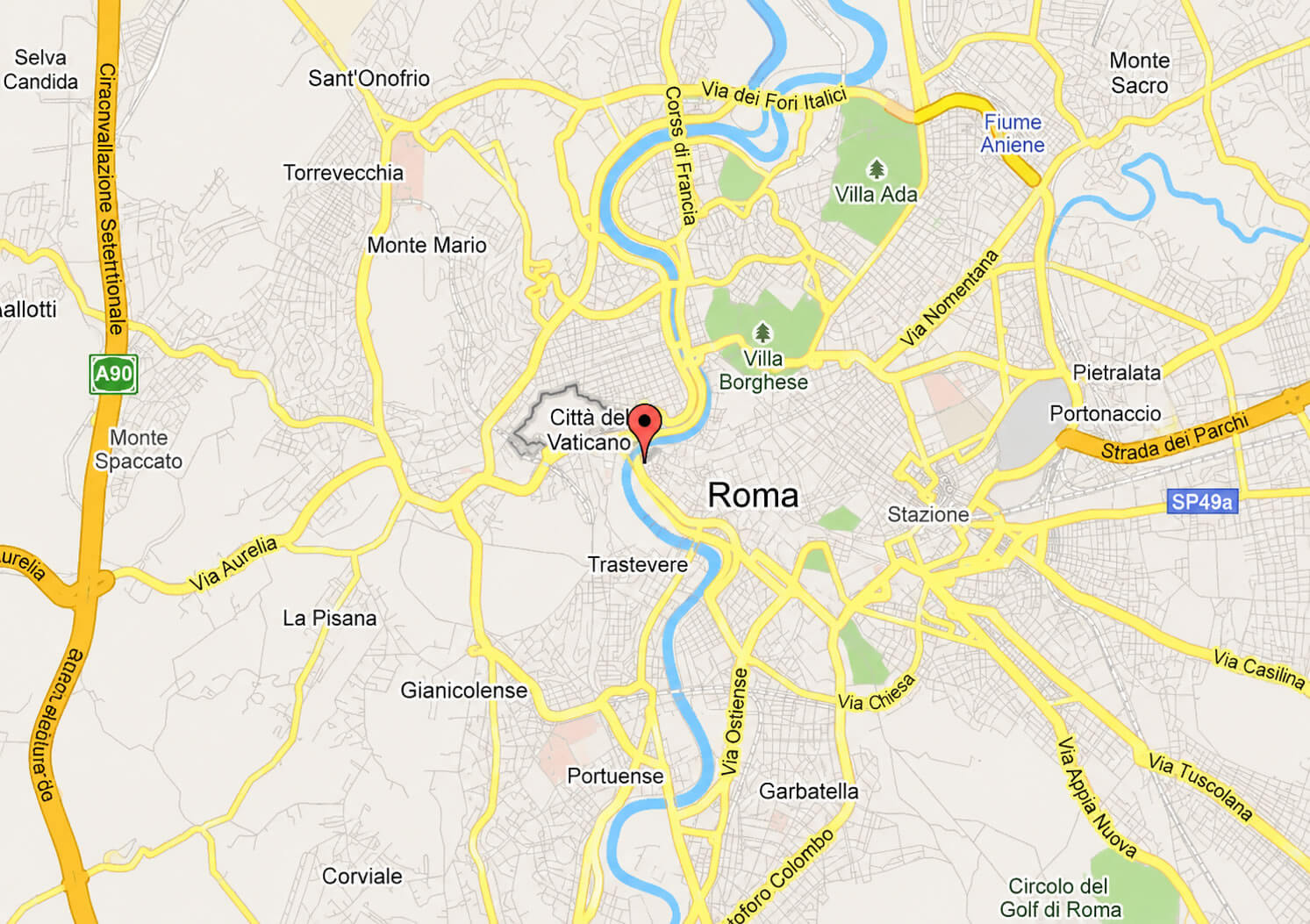 Rome metropolitan area map