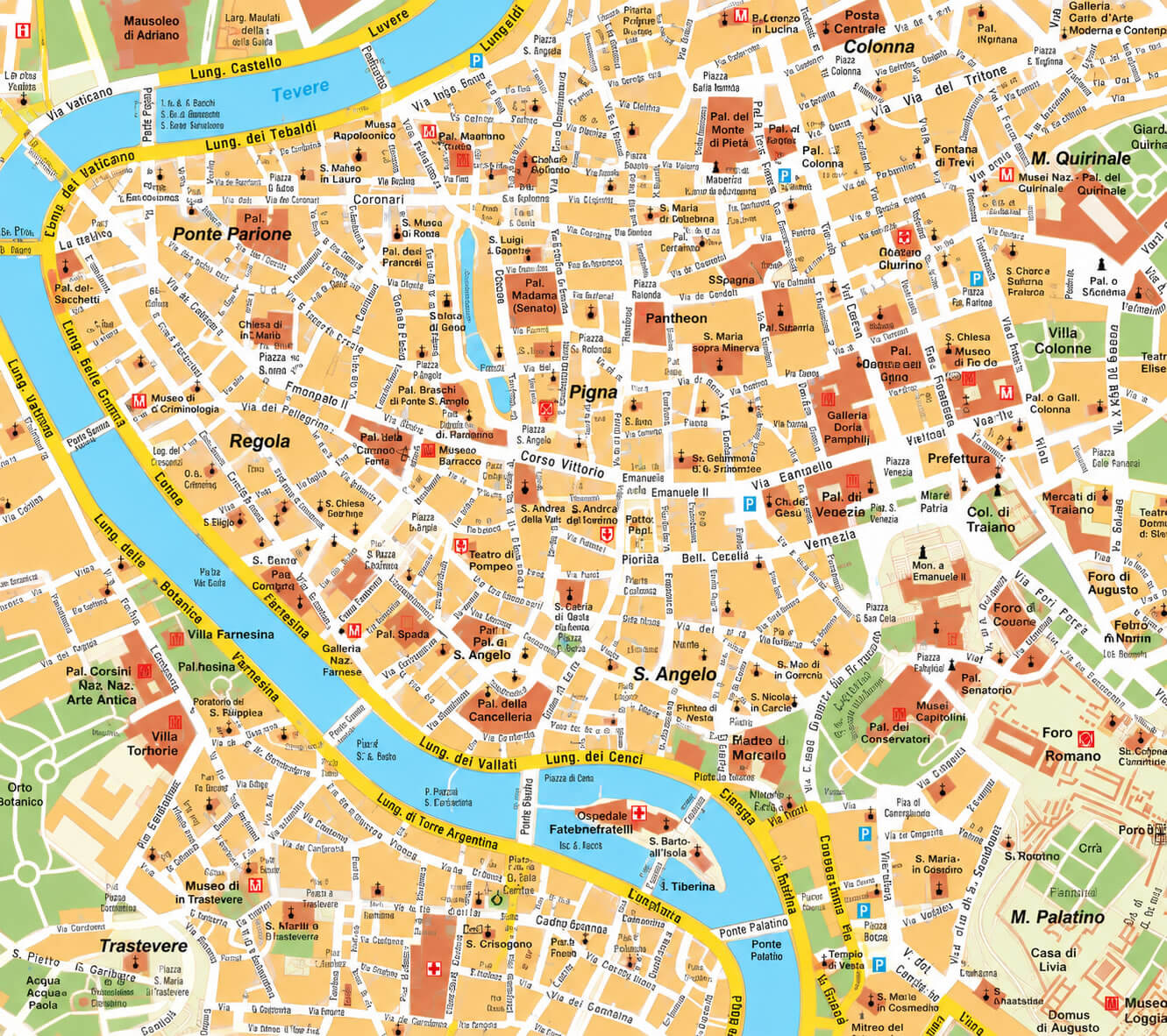 Rome old town map