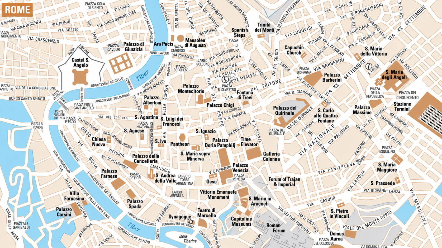Rome printable map