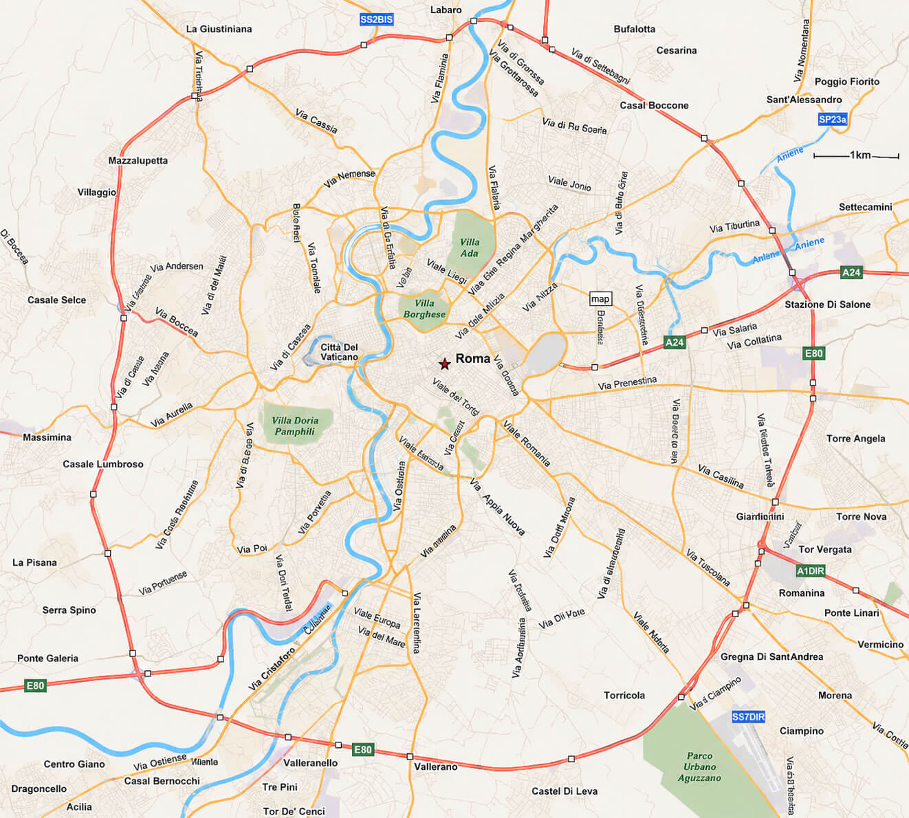 Rome ring road map