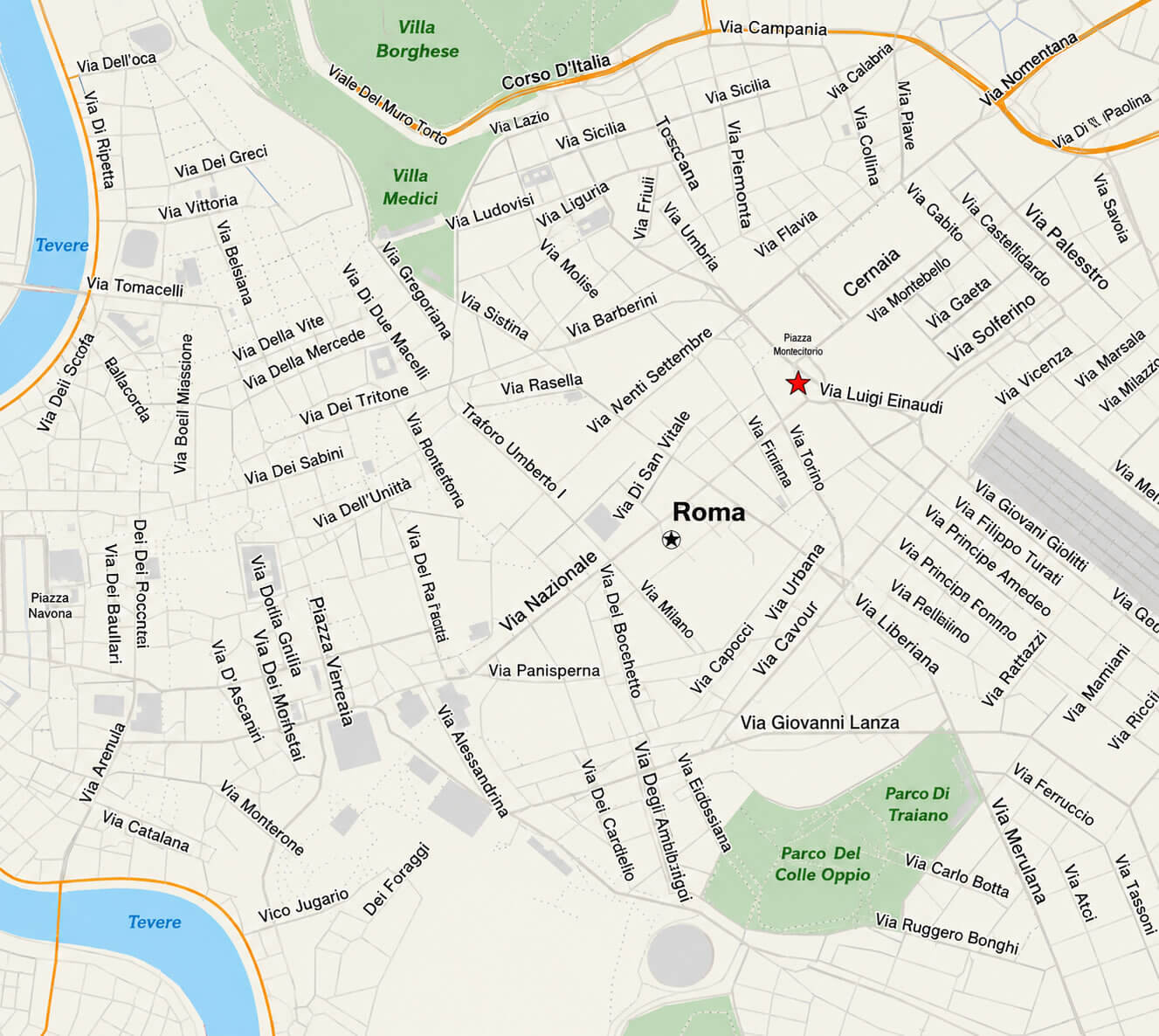 Rome streets map