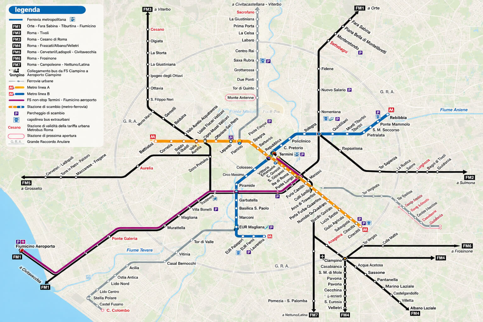 Rome subway map