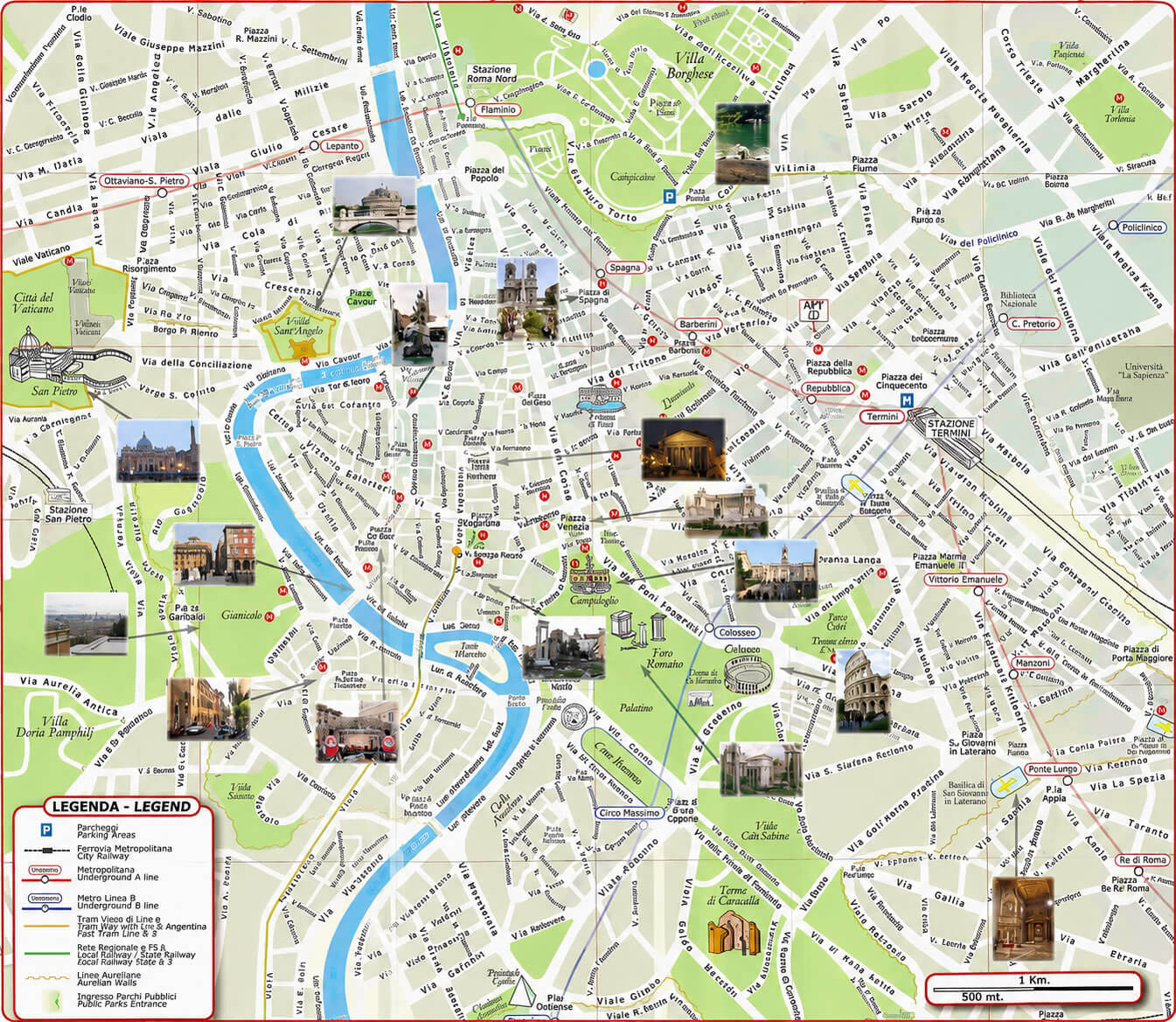 Rome tourist map