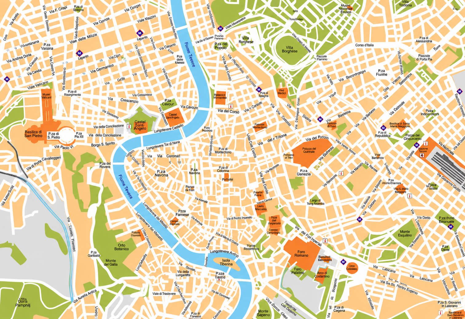 Rome travel map