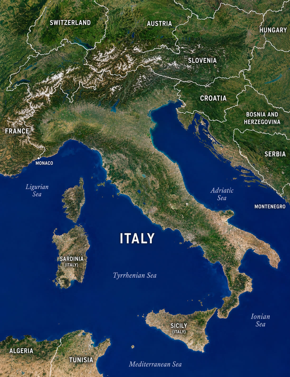 Italy Google earth map