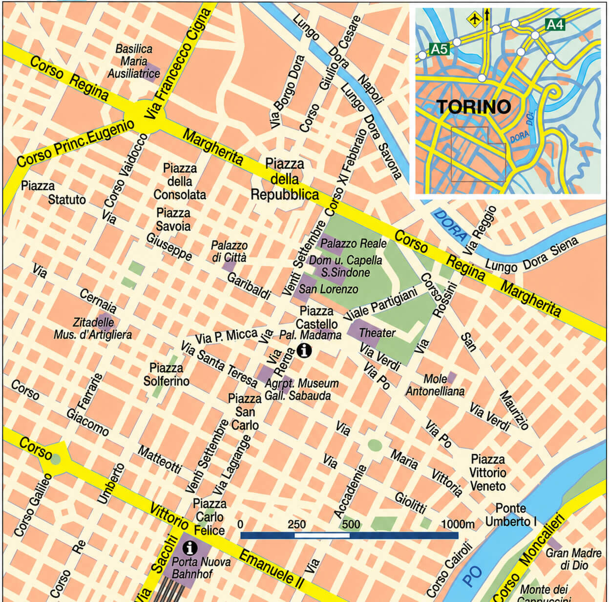 Turin metro and tram map