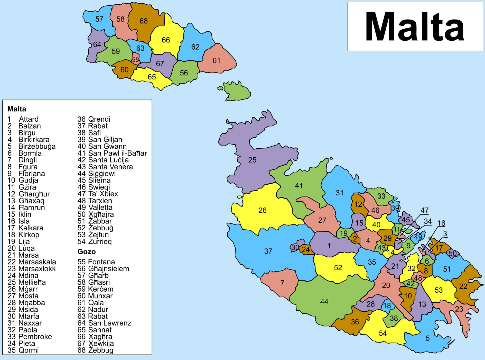 Malta Map 32 Malta Administrative Map