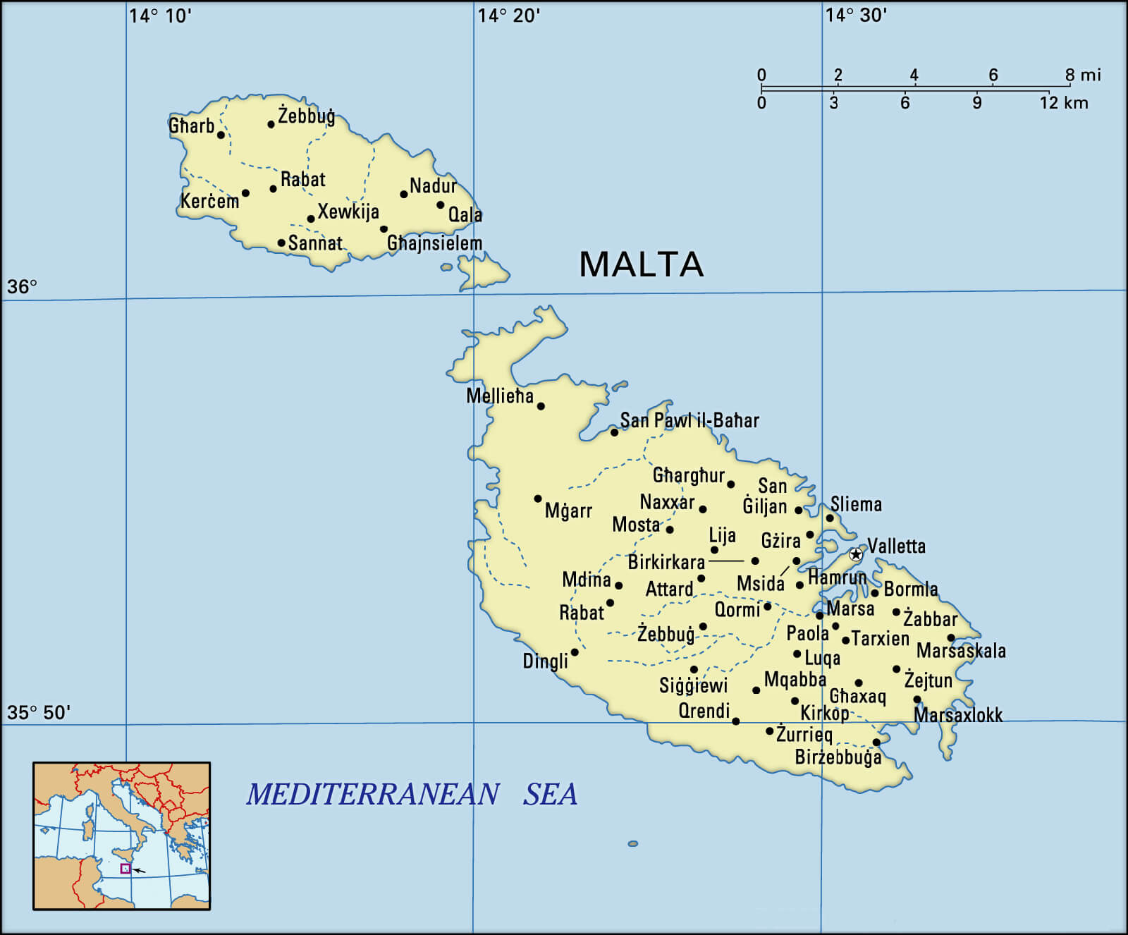 Malta Map 37 Malta Cities Map