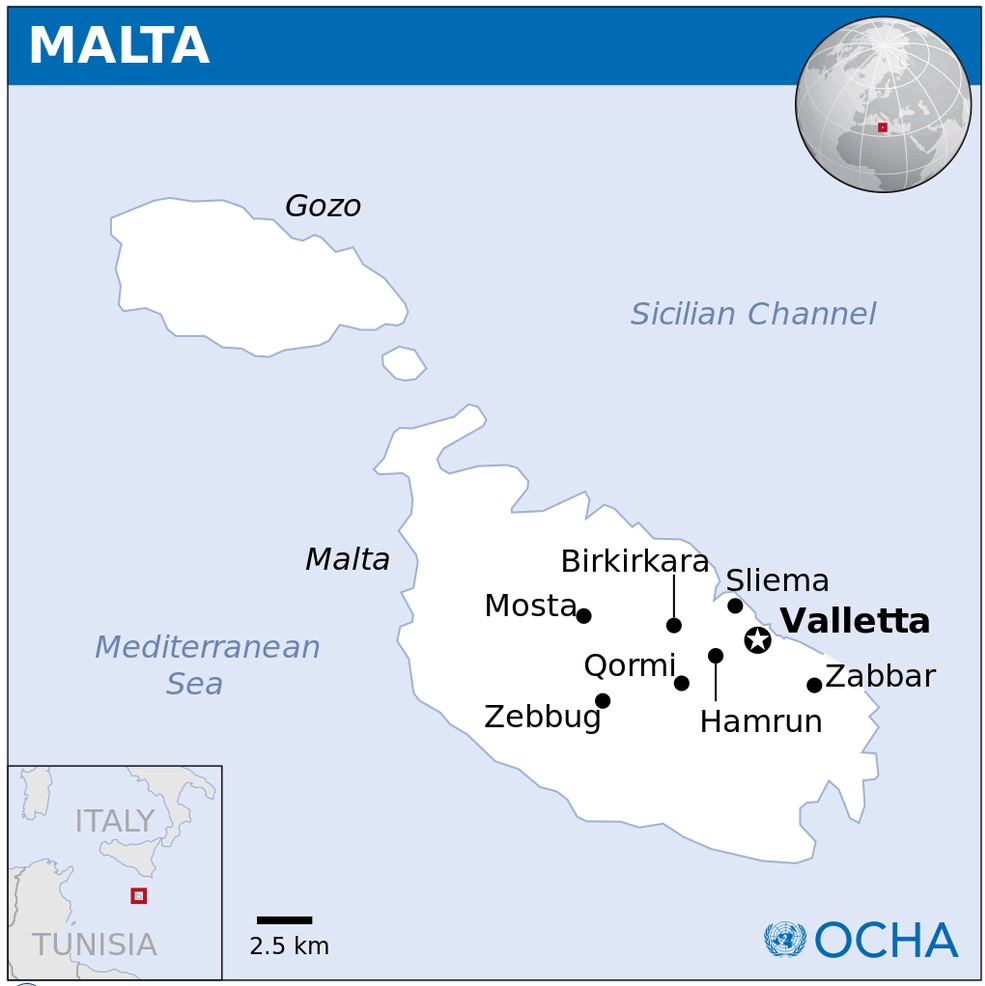 Malta Map 25 Malta Location Map