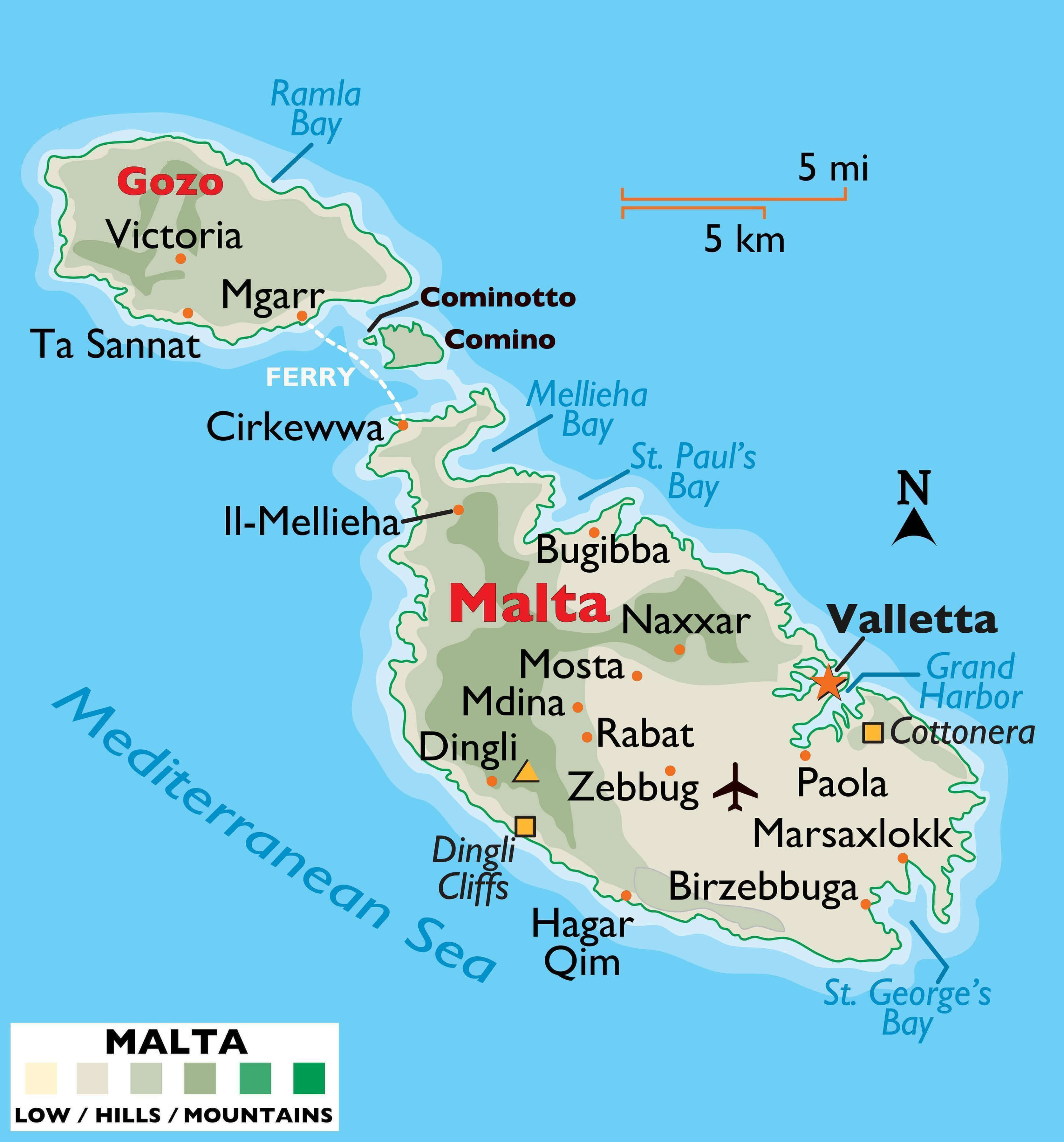 Malta Map 34 Malta Rivers Map with Largest Cities