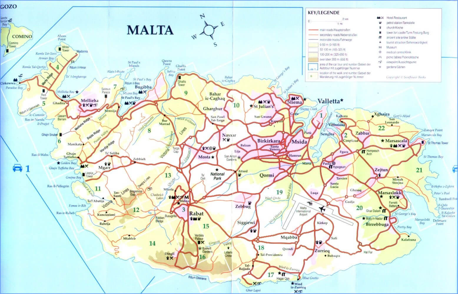 Malta Map 30 Malta Road Map with Cities