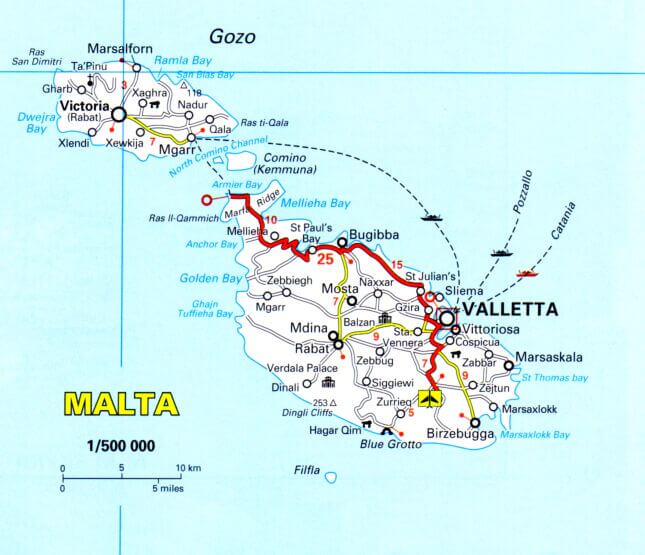 Malta Map 22 Malta Road Map