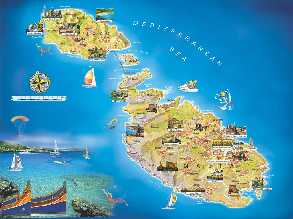 Malta Map 40 Malta Touristic Map