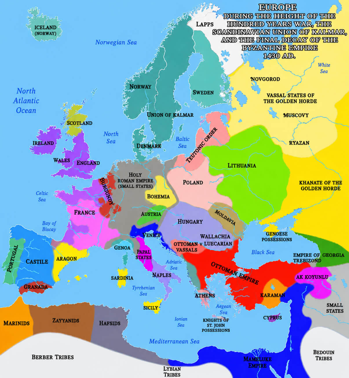 Maps of Europe 18 Europe map 1430 medieval period
