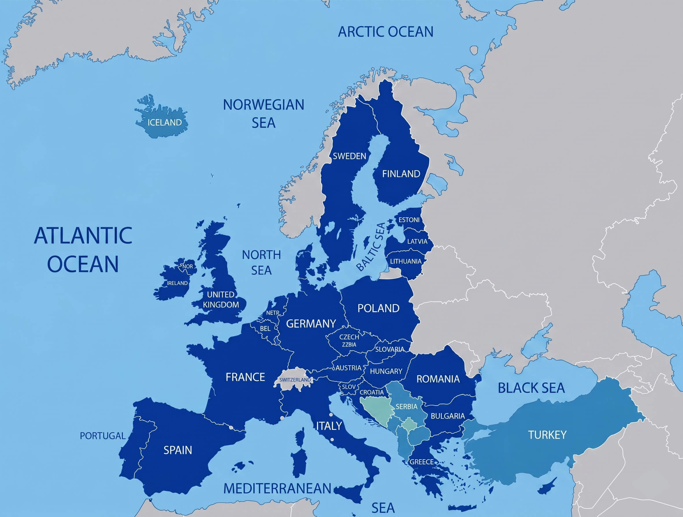European union candidate countries map