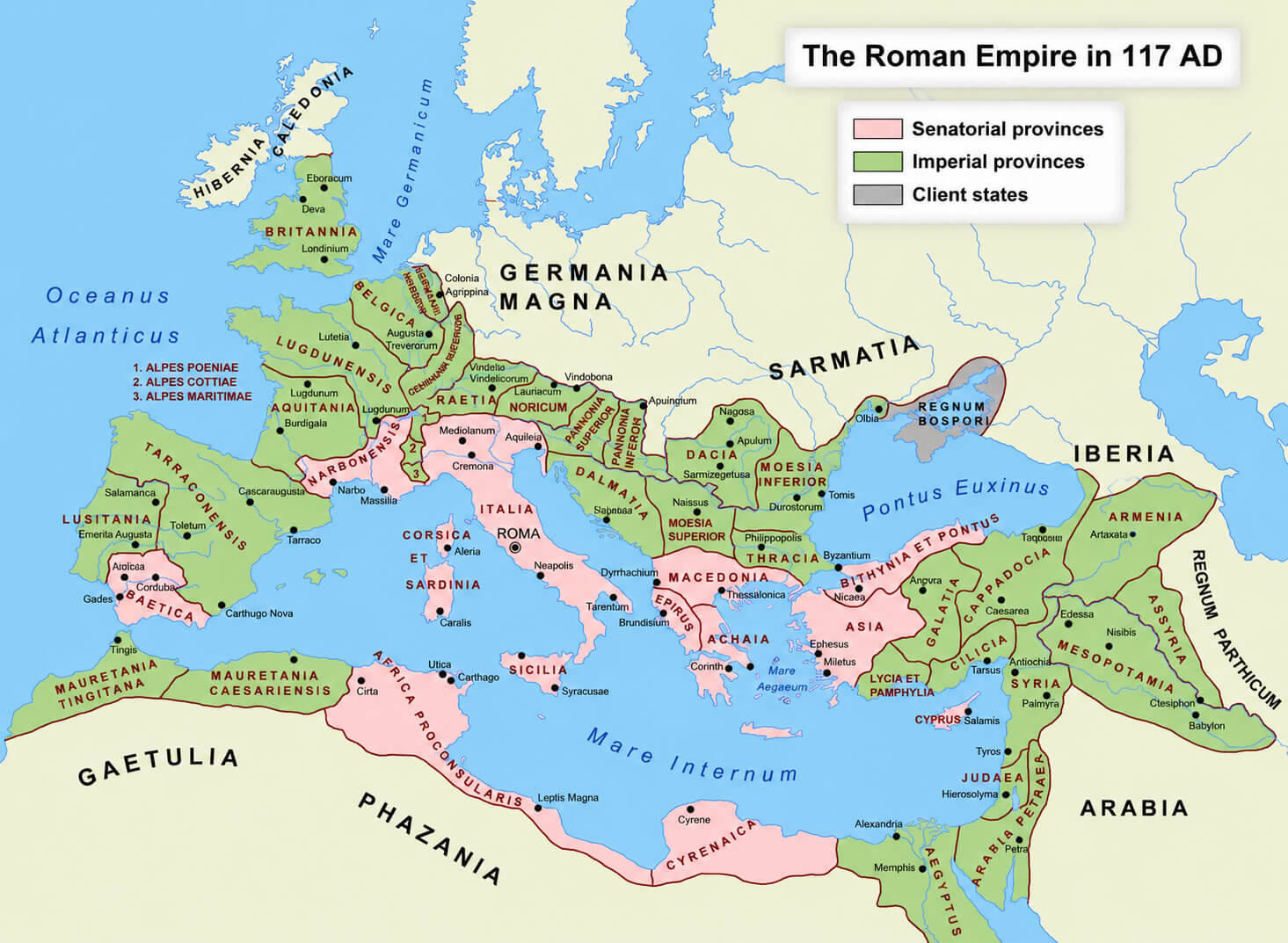 Roman Empire map 117 ad