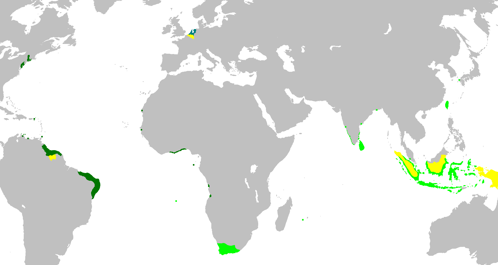 Map of Dutch colonial empire