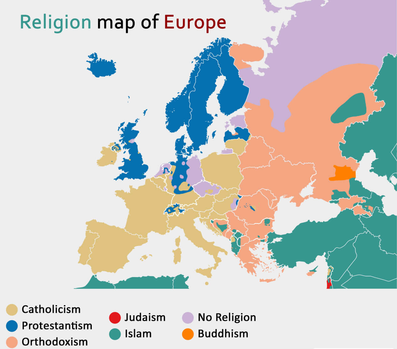 Religion map of Europe