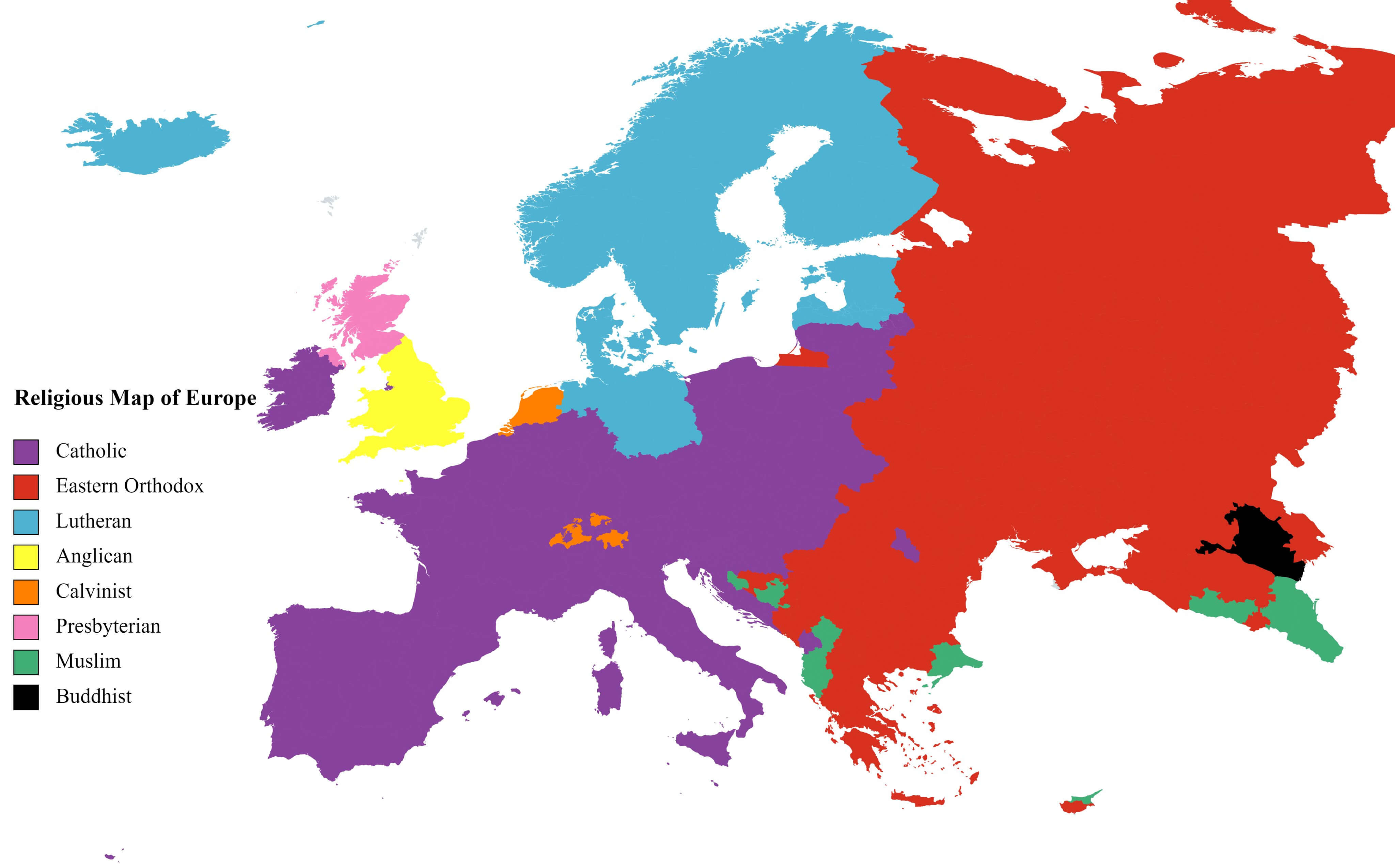 Religious map of Europe