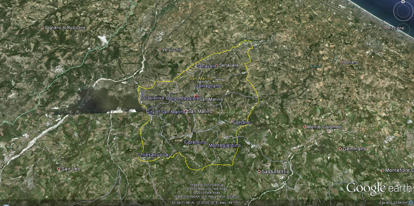 San Marino Earth Map