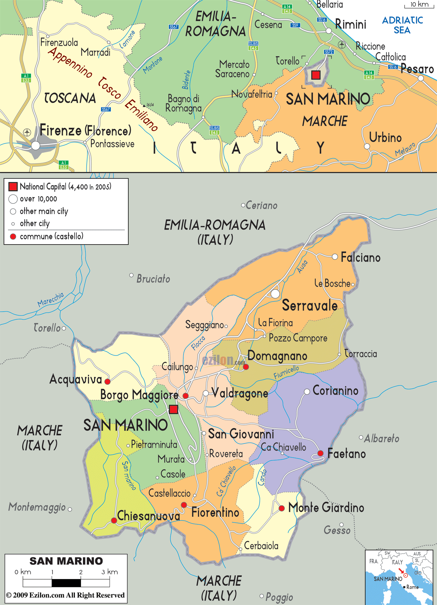 San Marino Political Map
