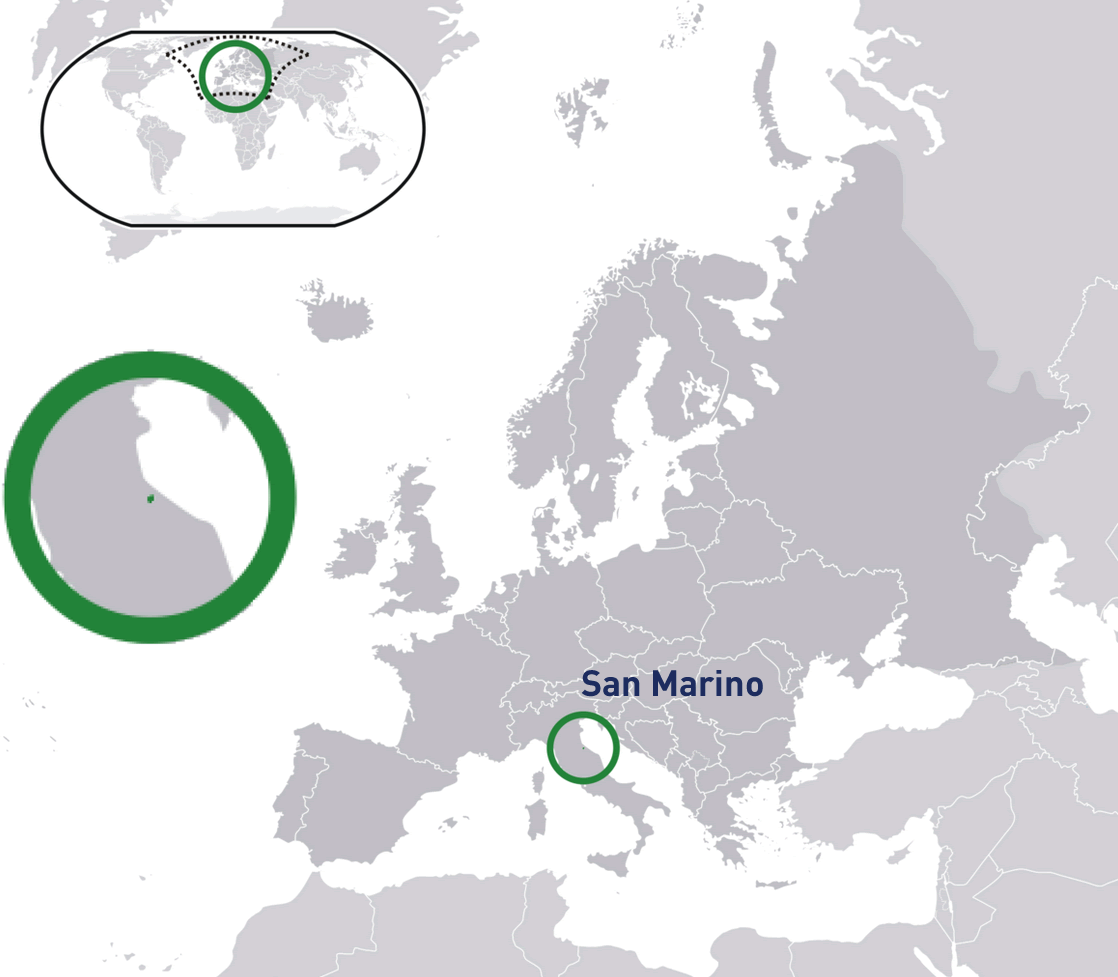where is san marino on the world map