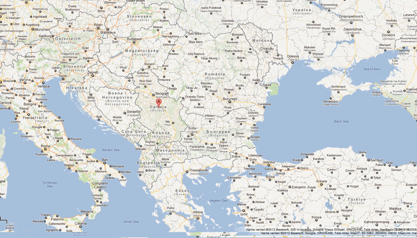Map of Serbia Europe
