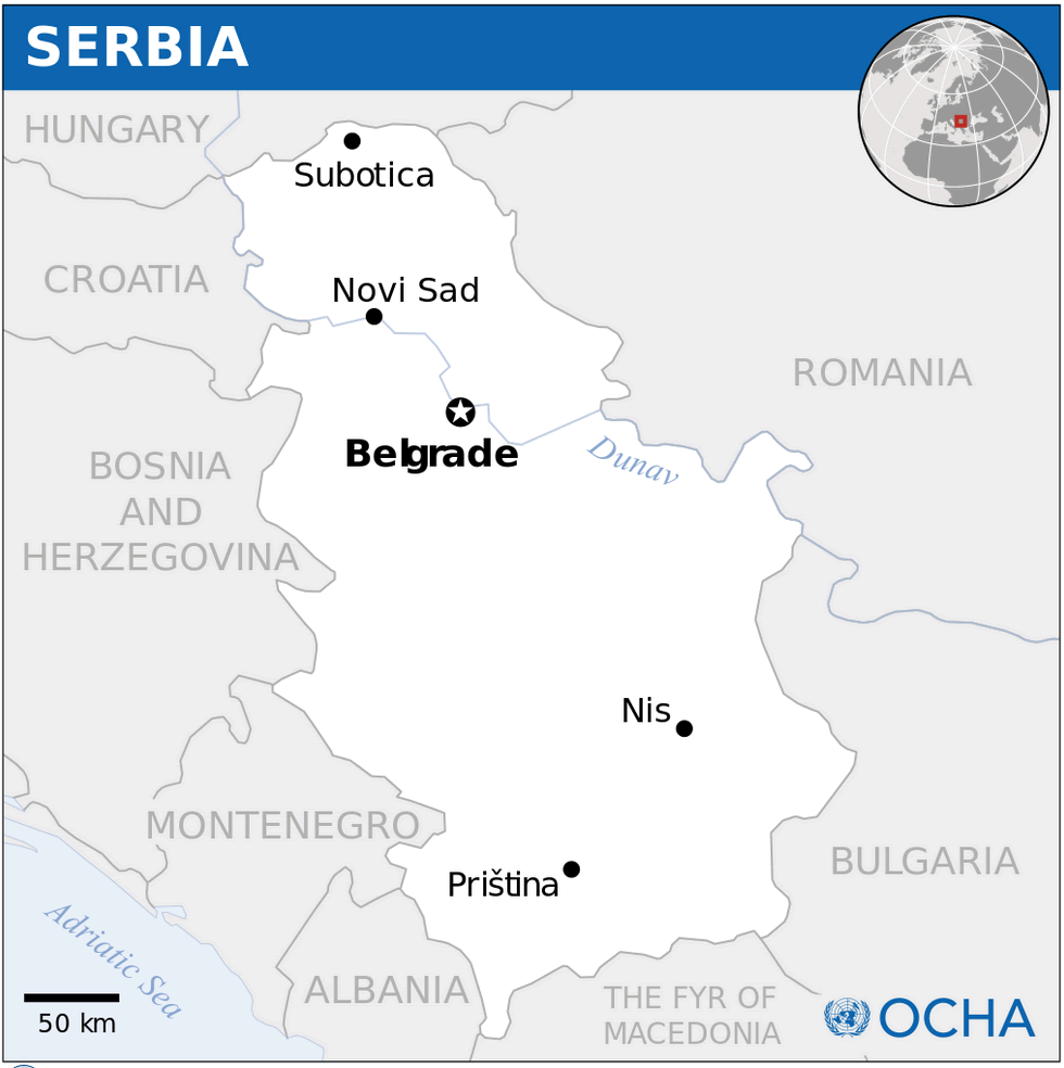 Serbia Location Map