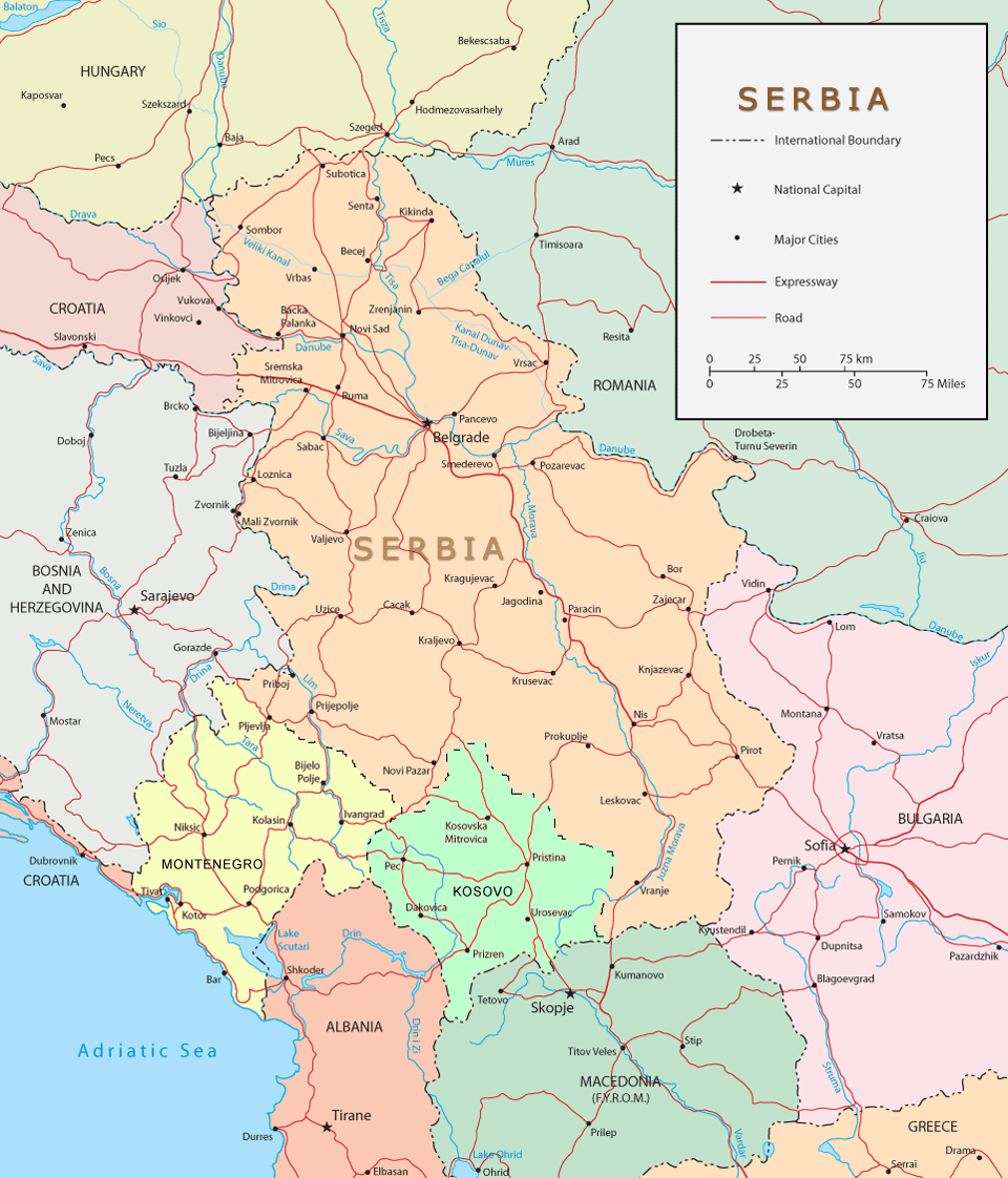 Serbia Political Map
