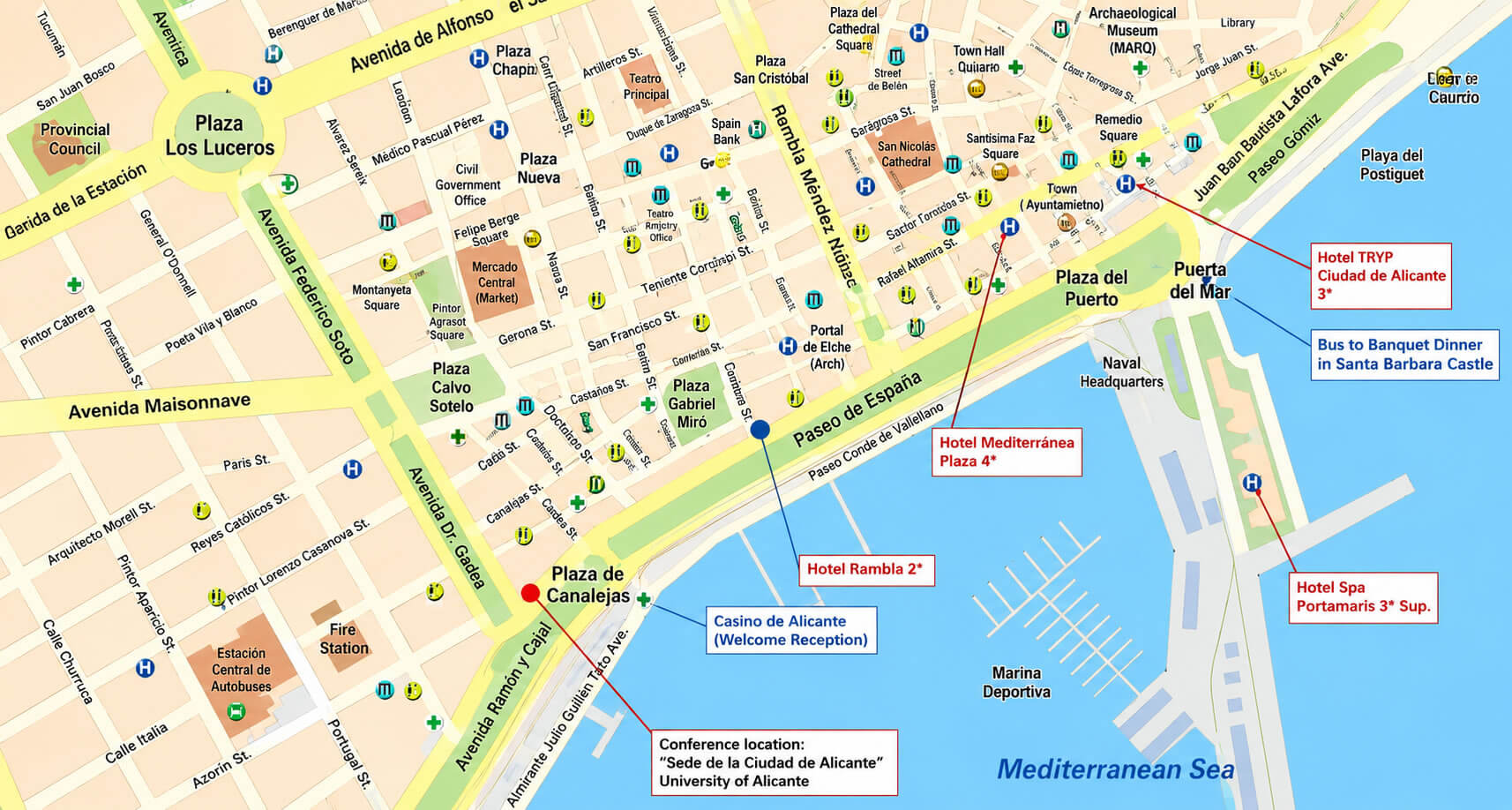Alicante city center map