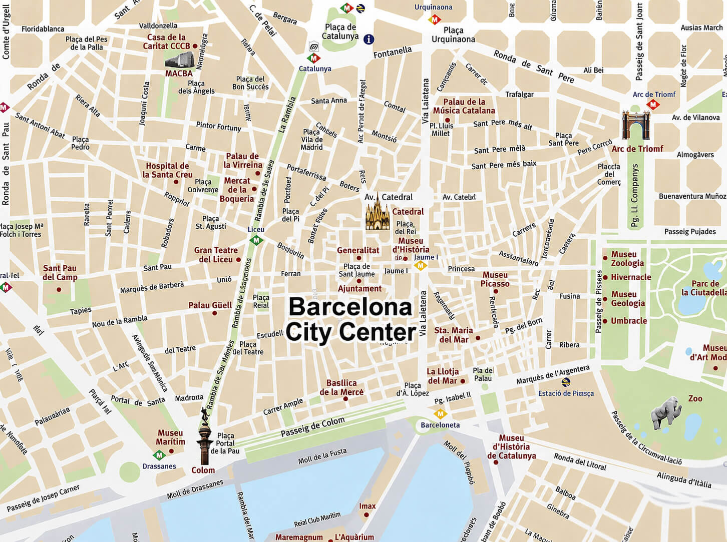 Barcelona Map Explained: Districts, Attractions, and More 27 Barcelona city center map