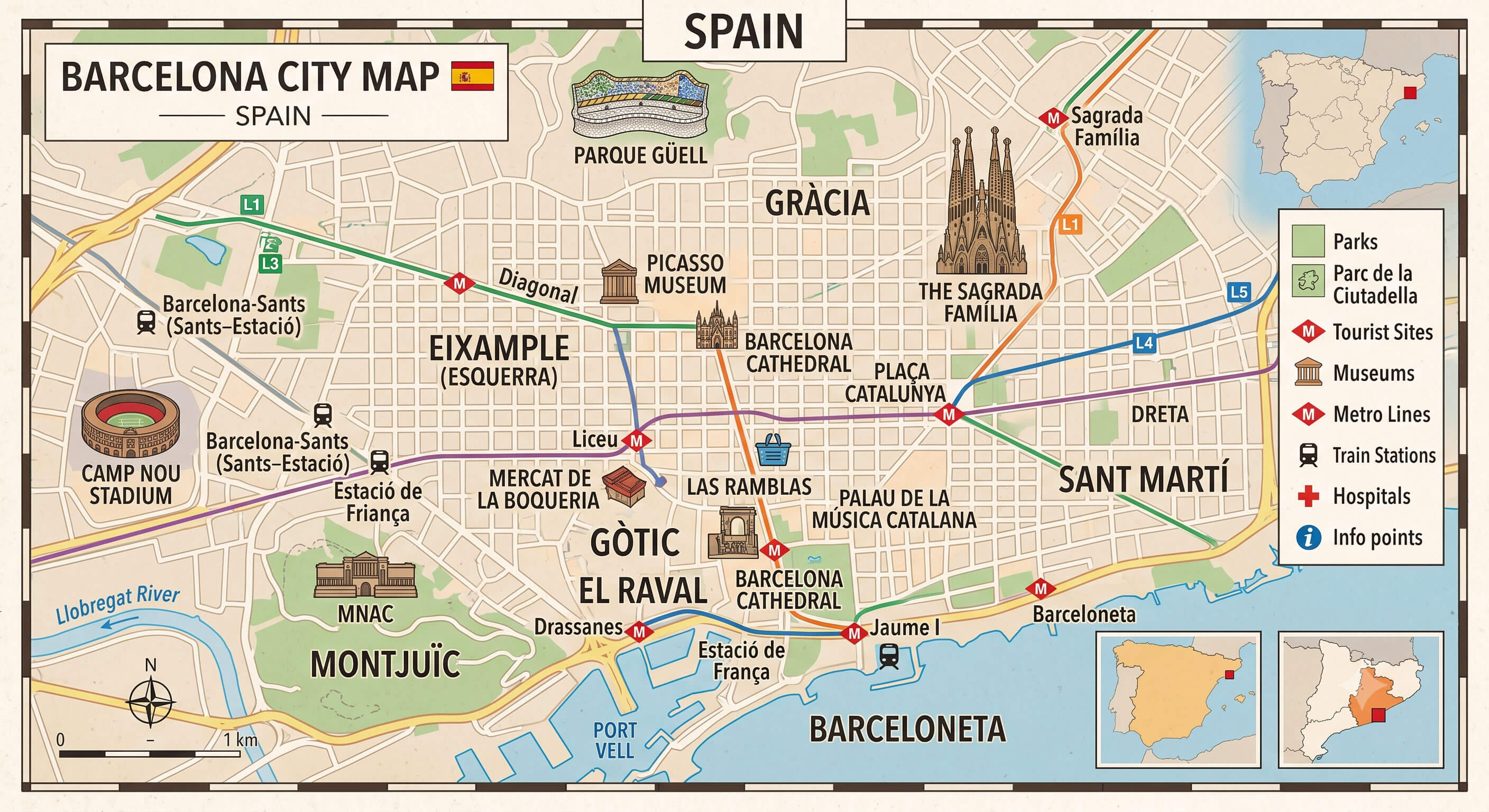Barcelona city map