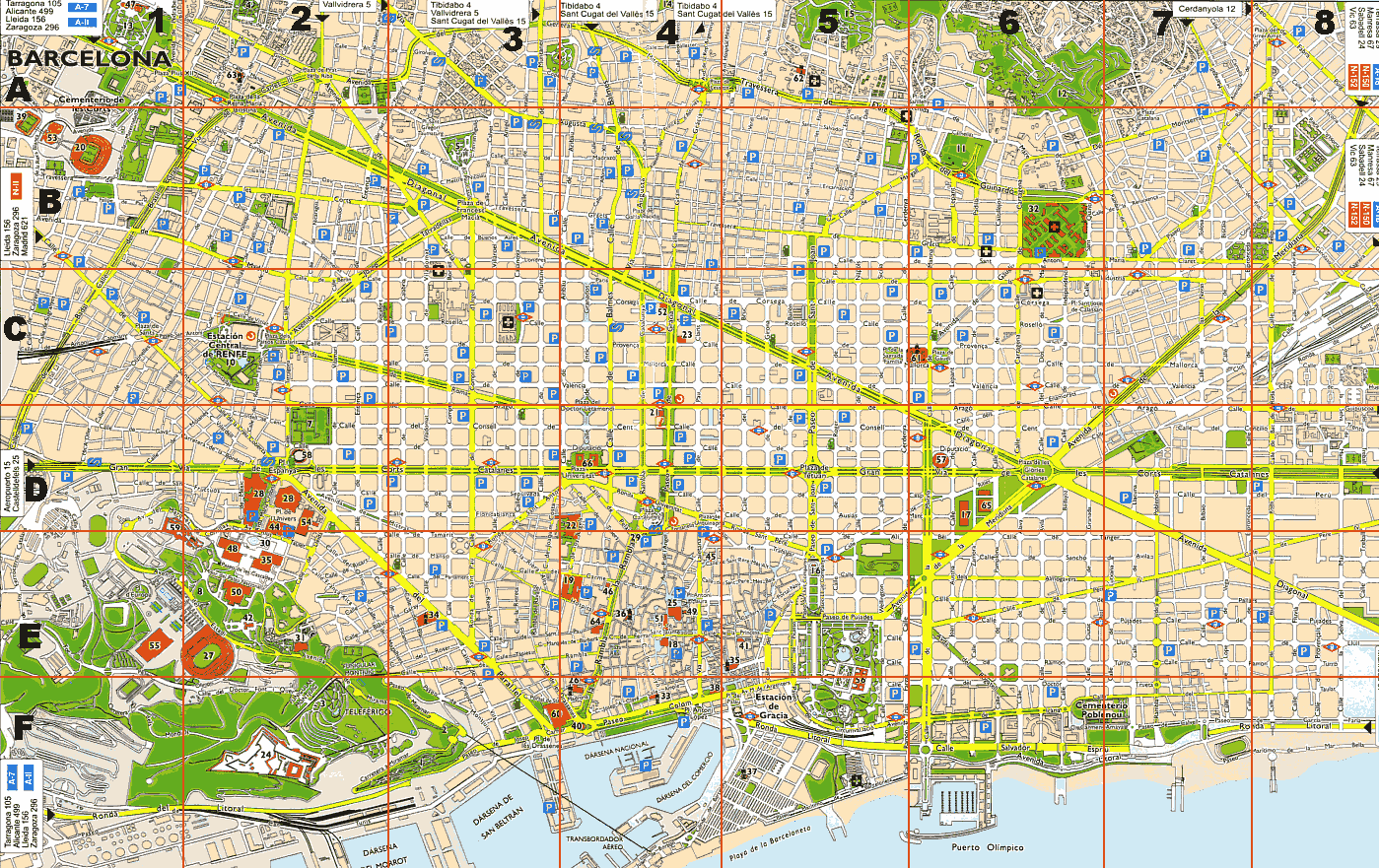 Barcelona downtown map