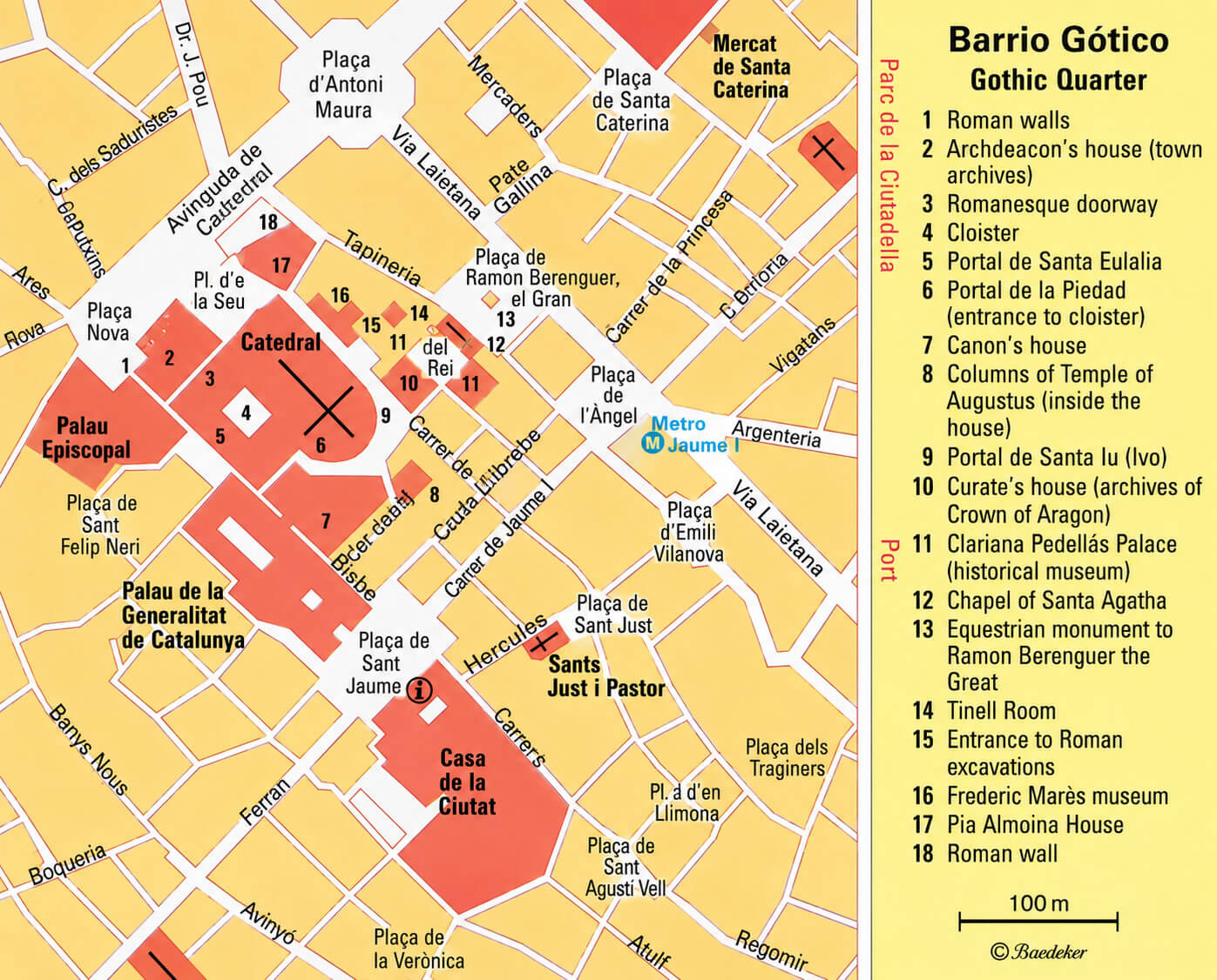 Barcelona gothic quarter map