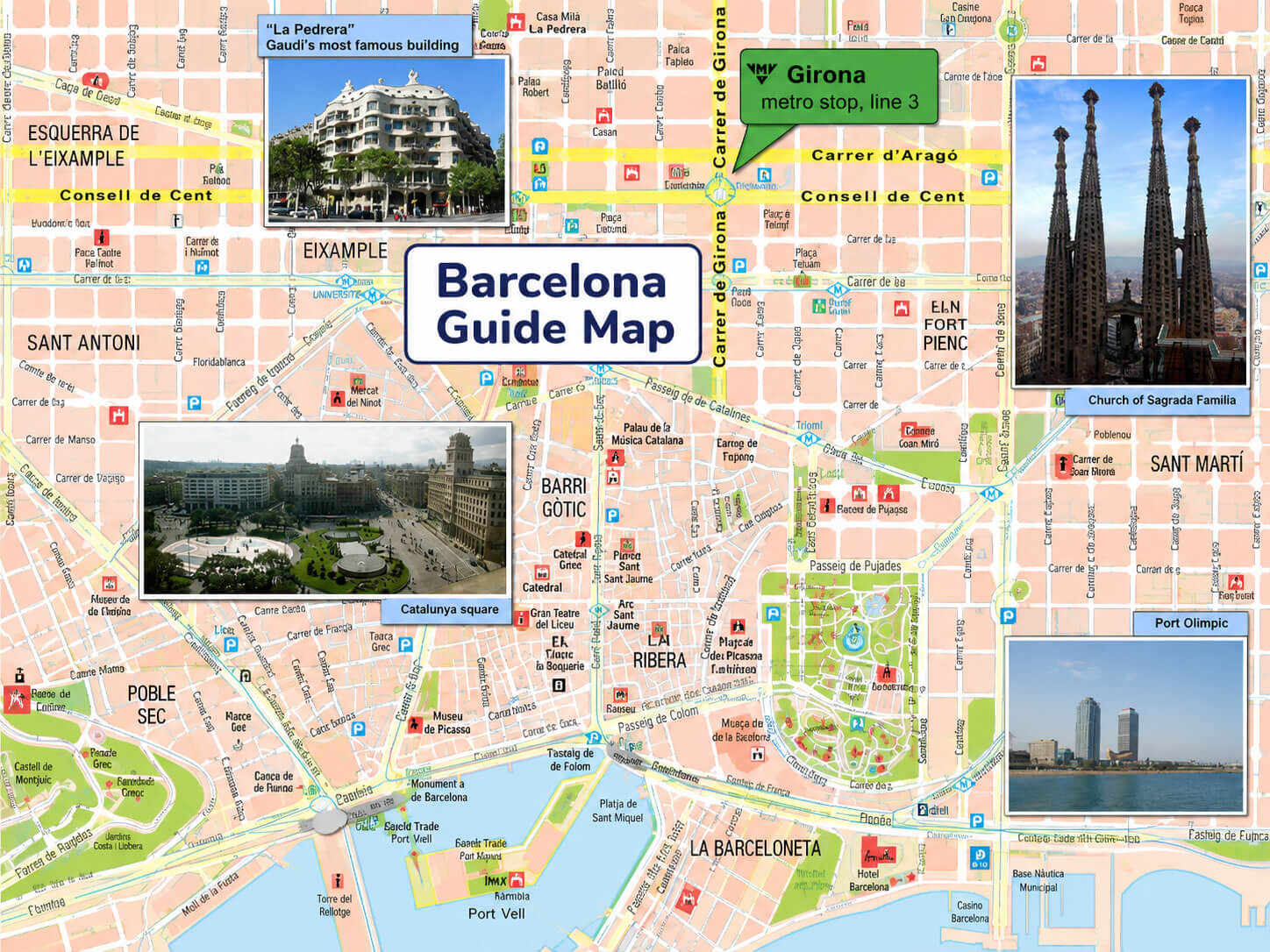 Barcelona guide map