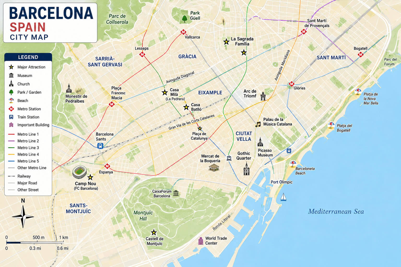 Barcelona street map