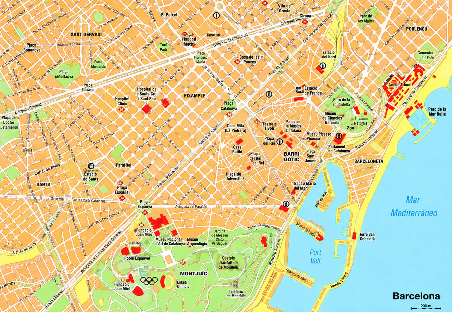 Barcelona tourist map