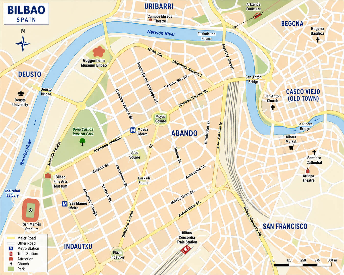 Bilbao downtown map