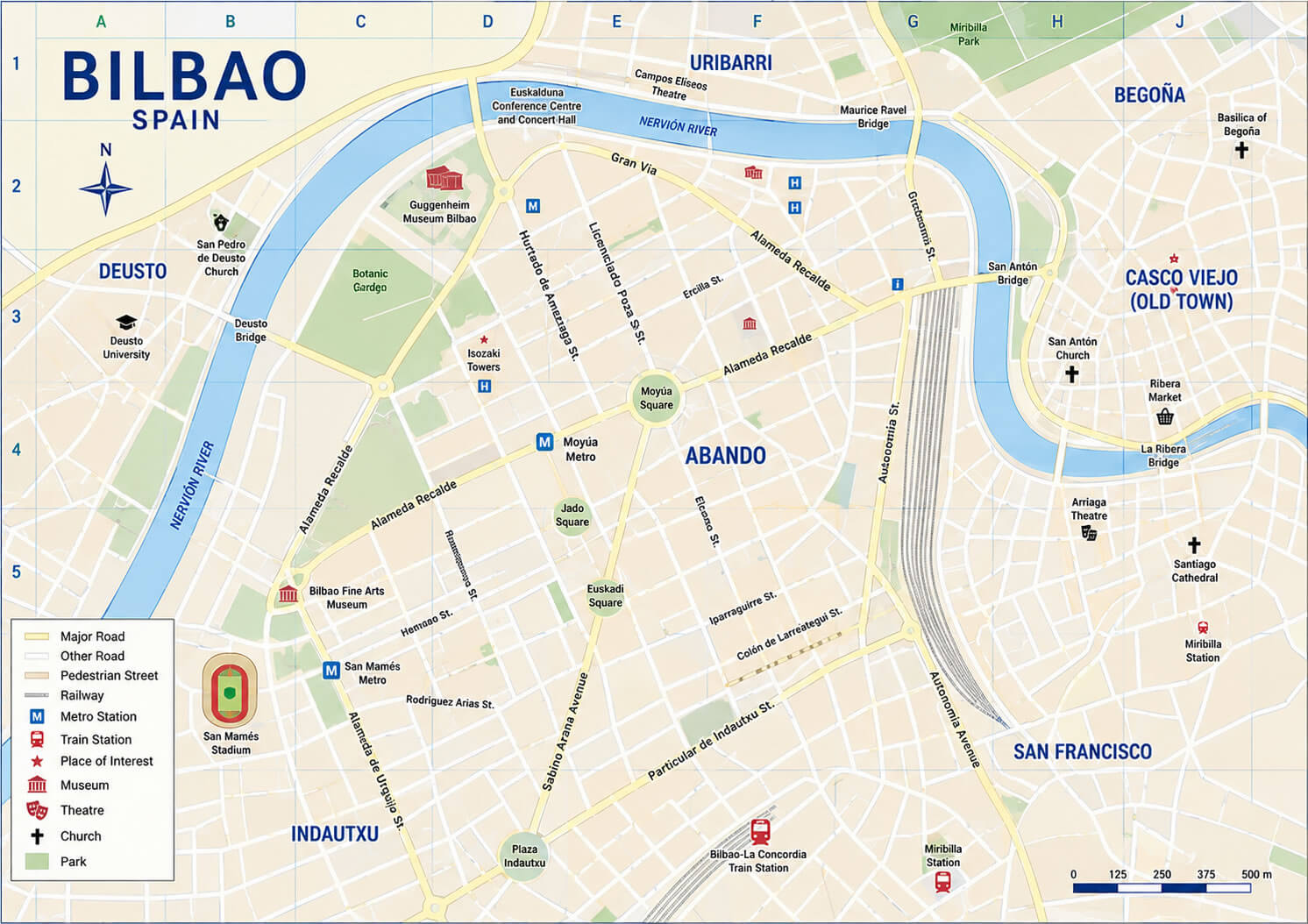 Bilbao old town map
