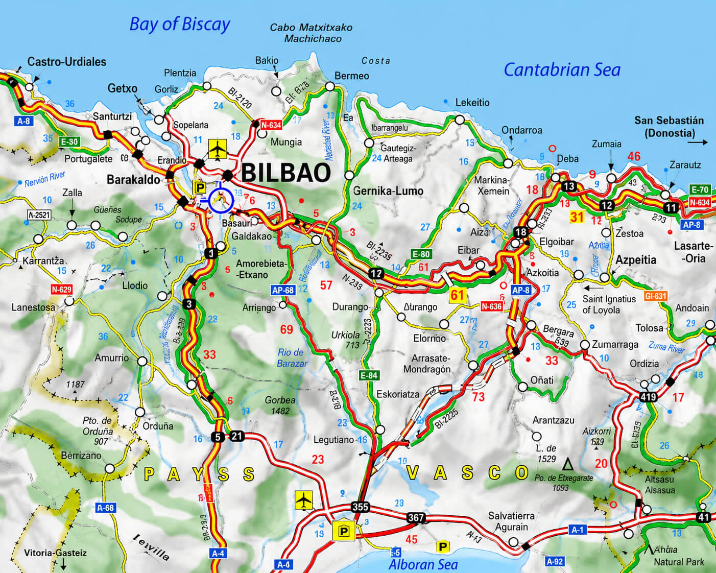 Bilbao road map Spain