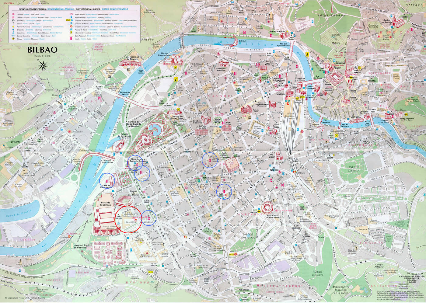 Bilbao tourist map Spain