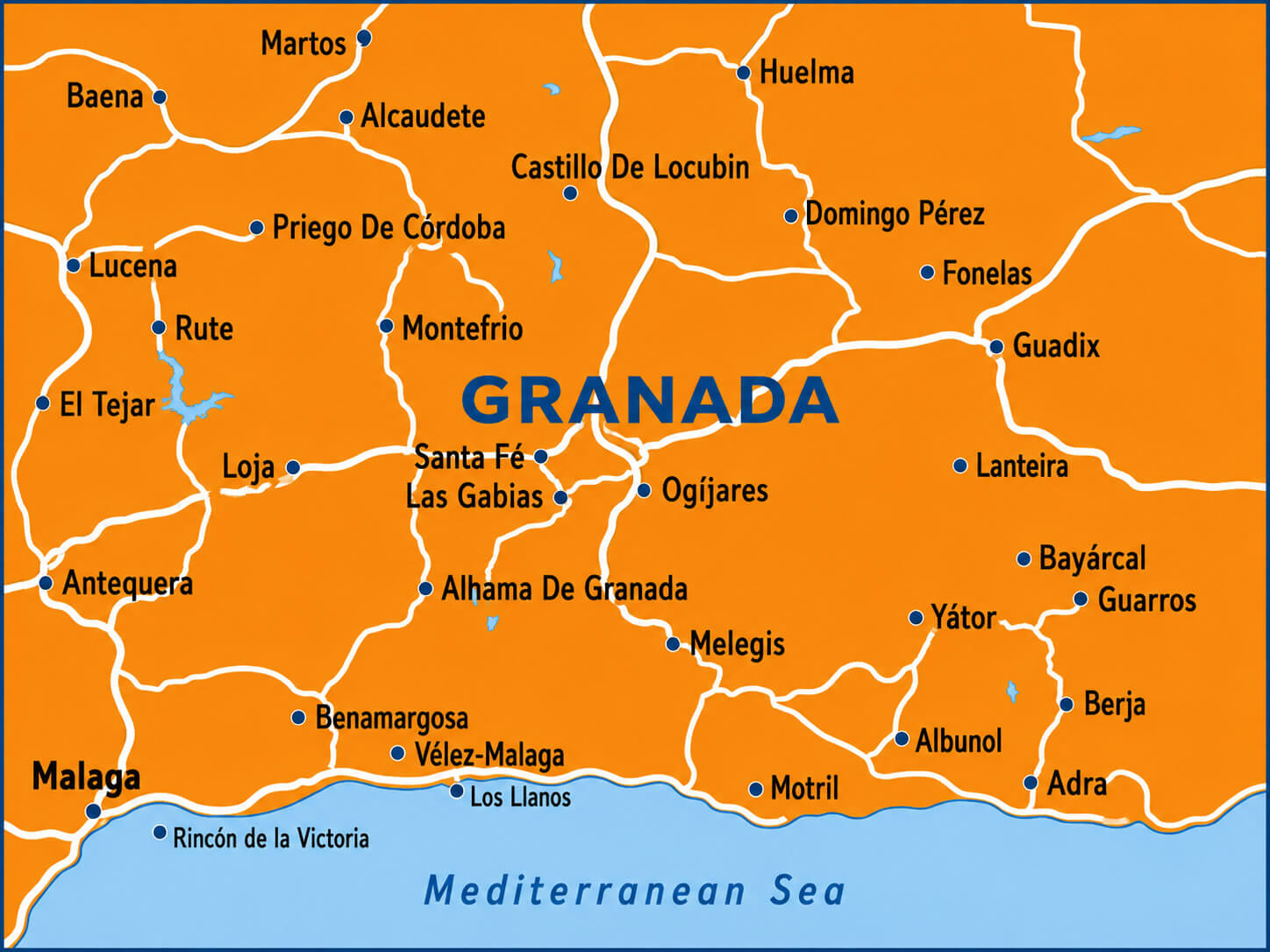 Granada road map Spain