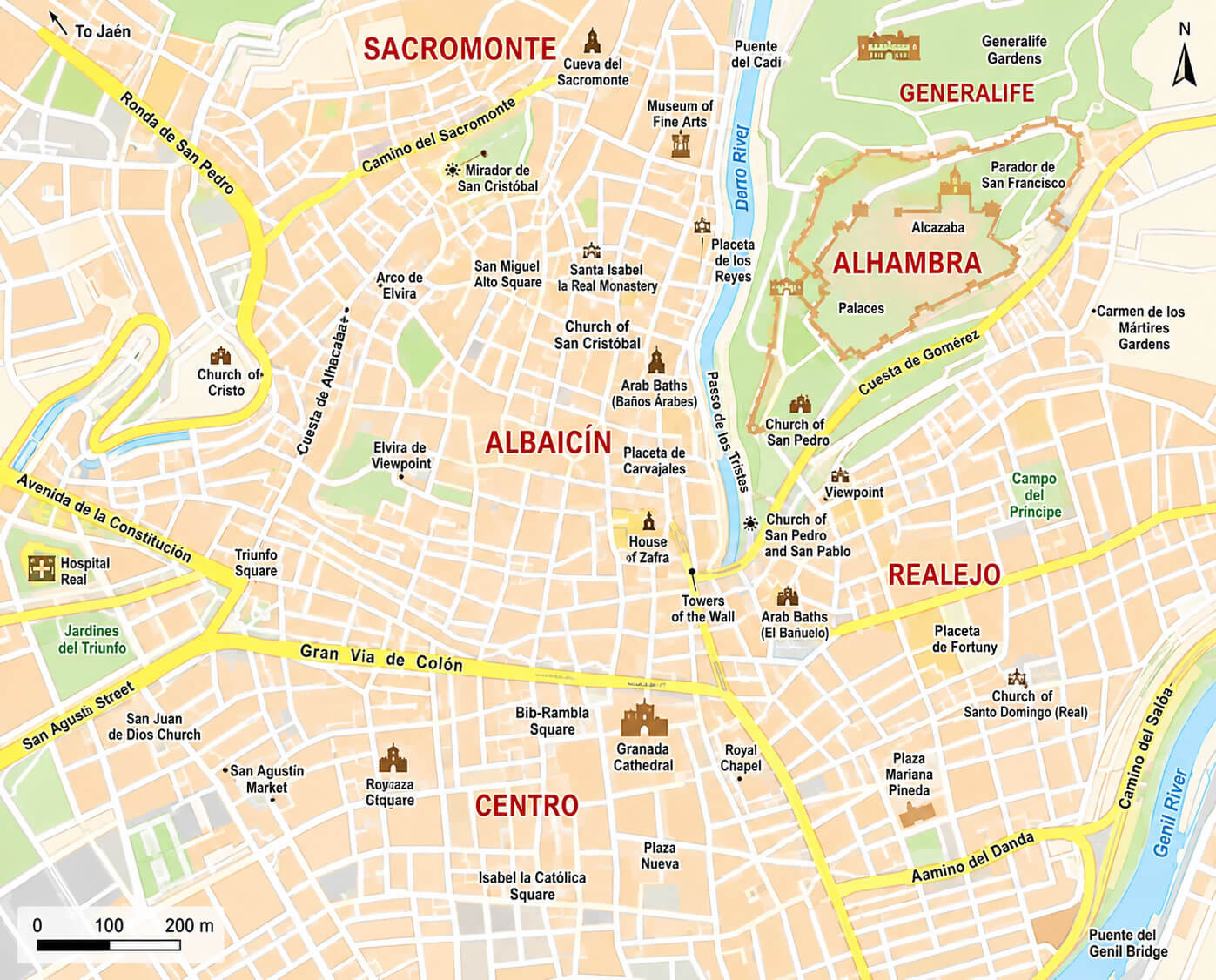Granada tourist map