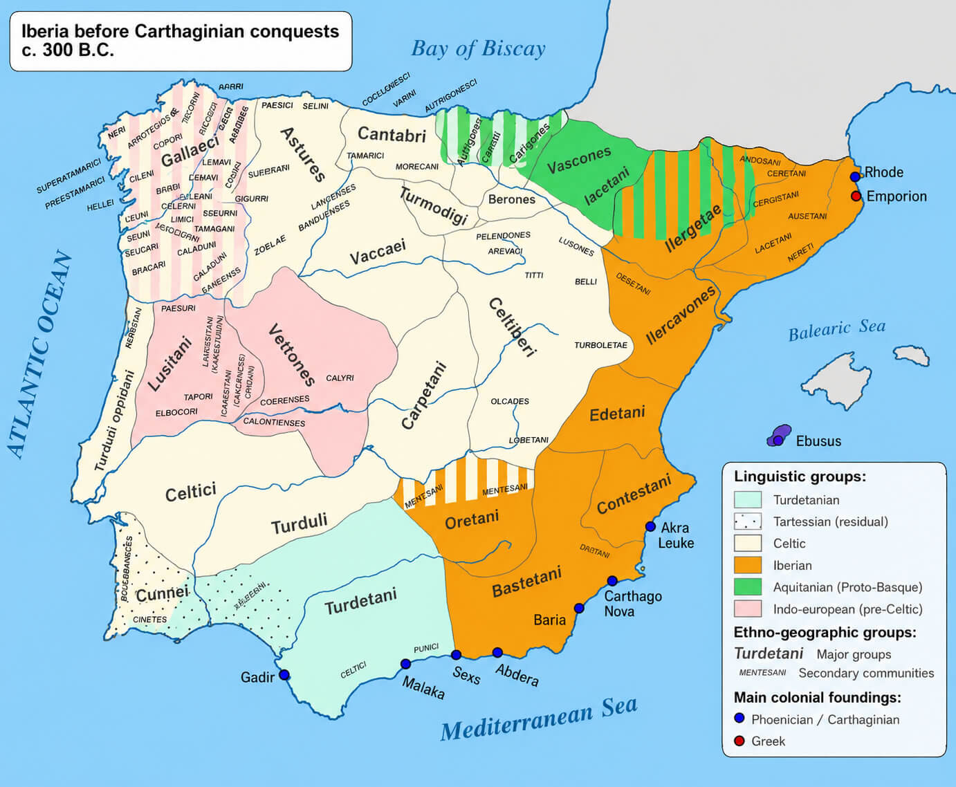Iberia map 300 BC