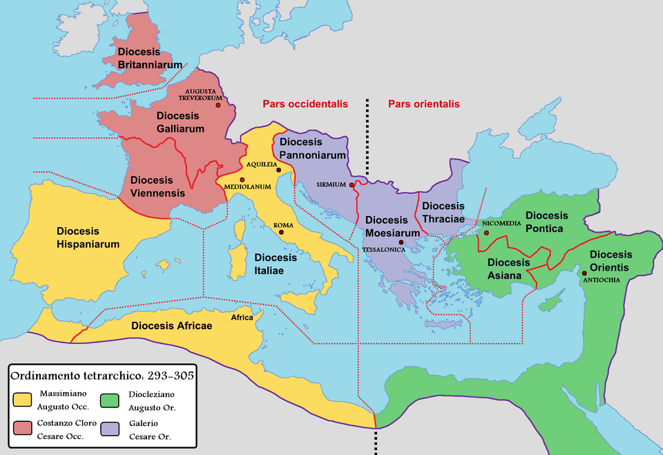 Roman Empire Western Mediterranean map 3rd century
